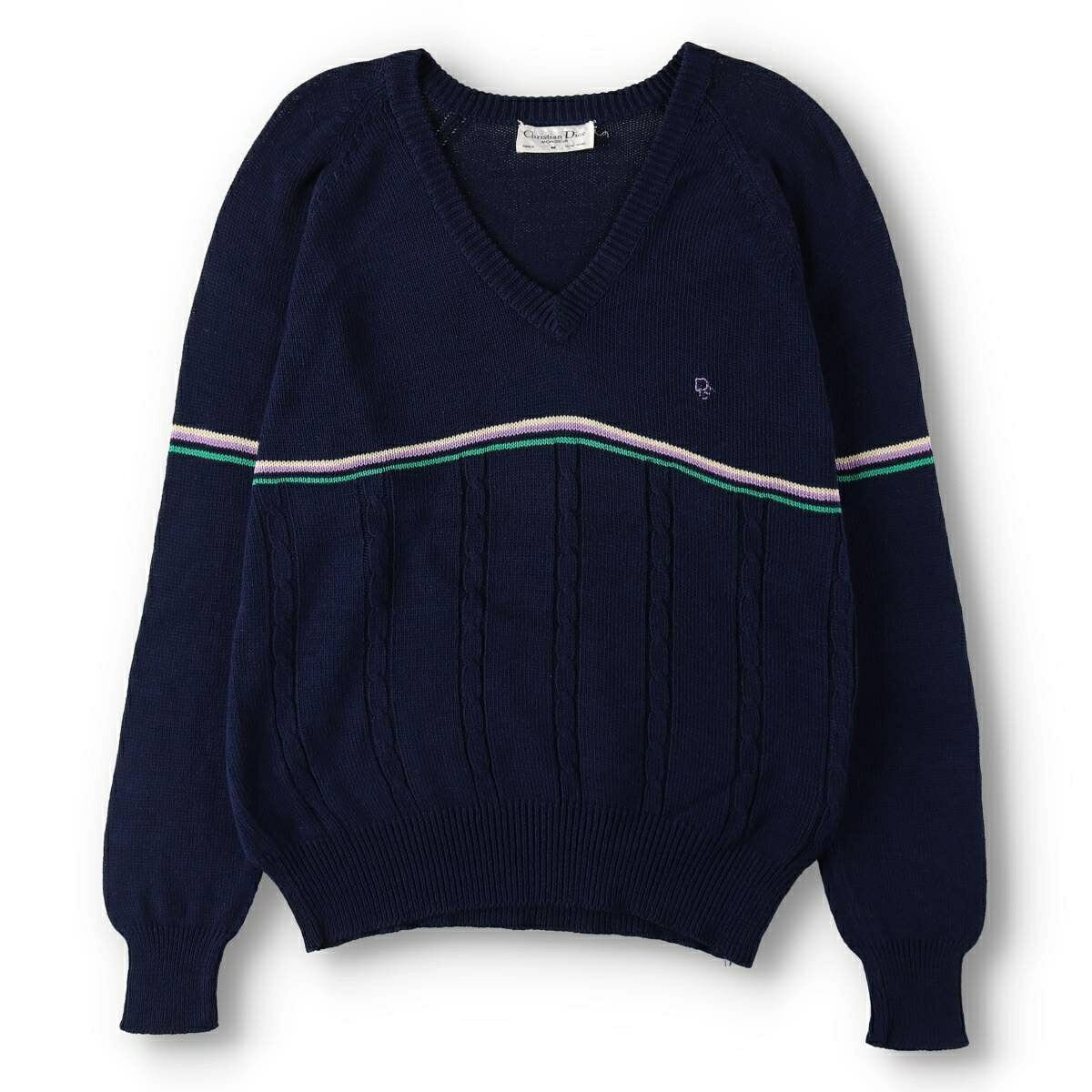 Christian Dior/クリスチャンディオール MONSIEUR Vネック コットンニットセーター
