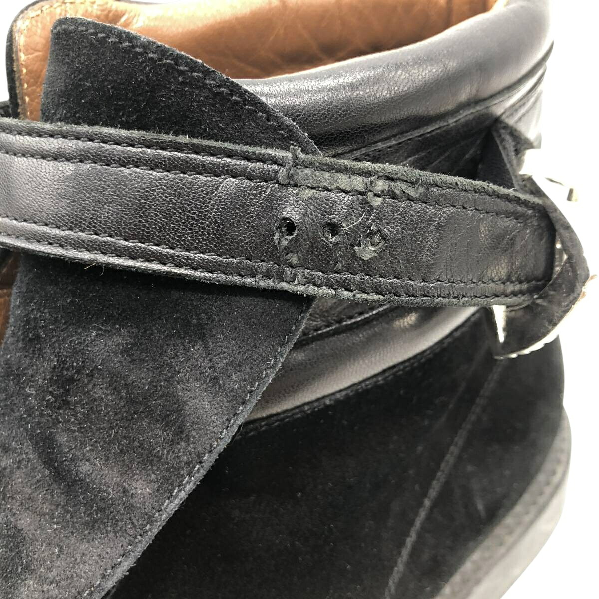 古着 00年代 GIANNI VERSACE VERSUS スエード ベルト付き ショートブーツ イタリア製 8 1/2 メンズ27.0cm相当 /daa000357 【中古】 【260109】 【FY2601】