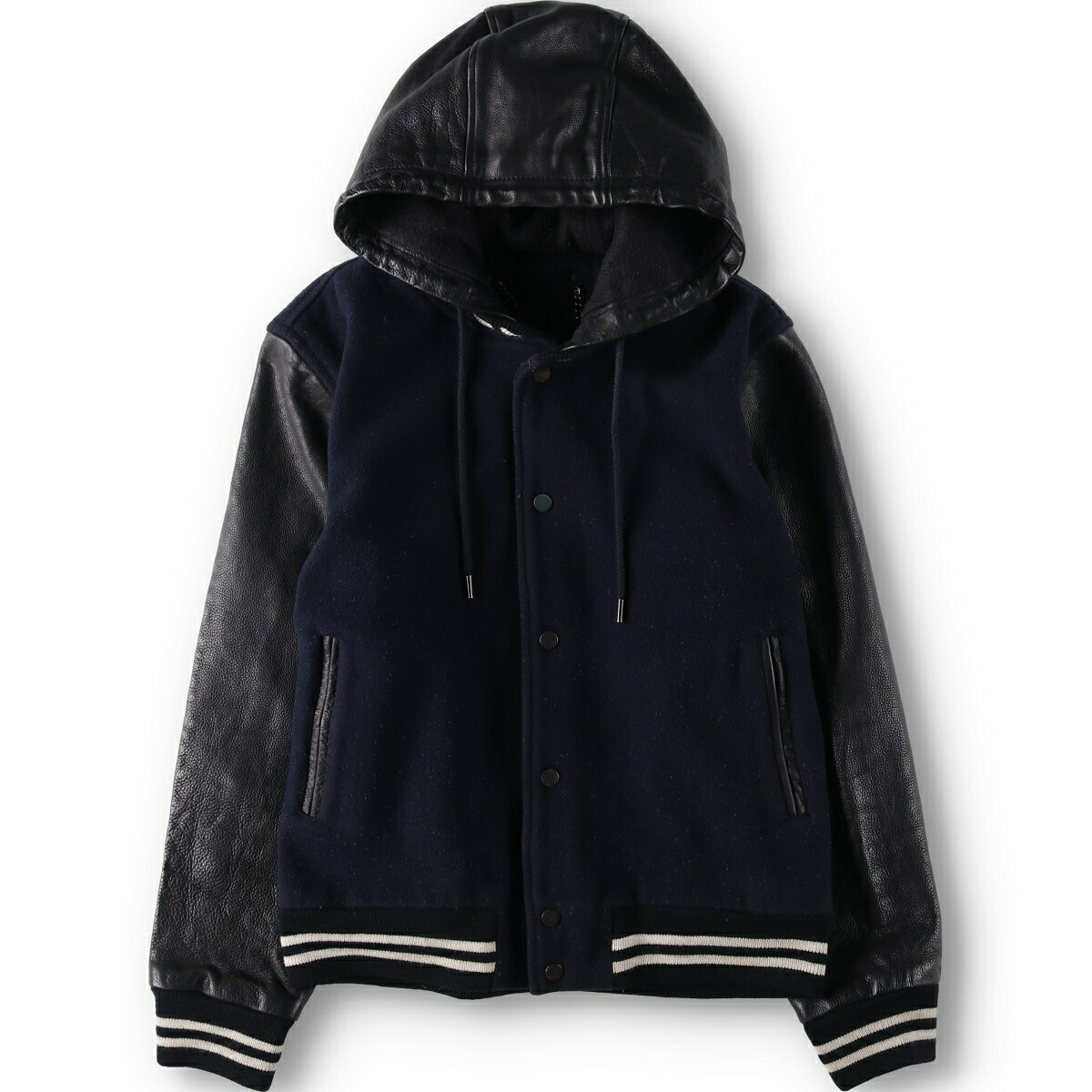 MARC JACOBS/マークジェイコブス MARC BY MARC JACOBS 袖革ウールボタンスタジャン バーシティジャケット
