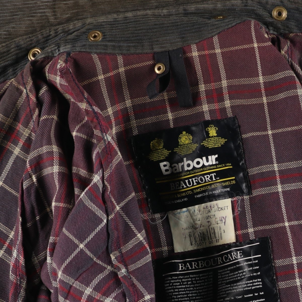 古着 90年代 バブアー Barbour BEAUFORT ビューフォート 旧3ワラント バッジ付き オイルド ハンティングジャケット 英国製 C42 メンズL相当 /eaa495421 【中古】 【260110】 【SS2606_10】