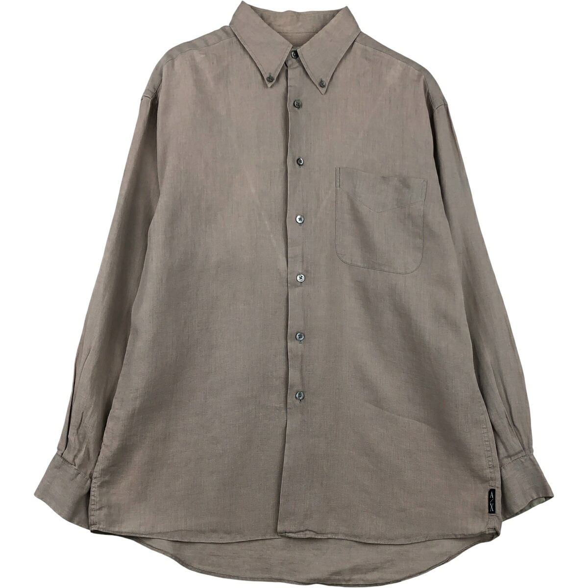 ARMANI/アルマーニ ARMANI EXCHANGE 長袖 リネン ボタンダウンシャツ