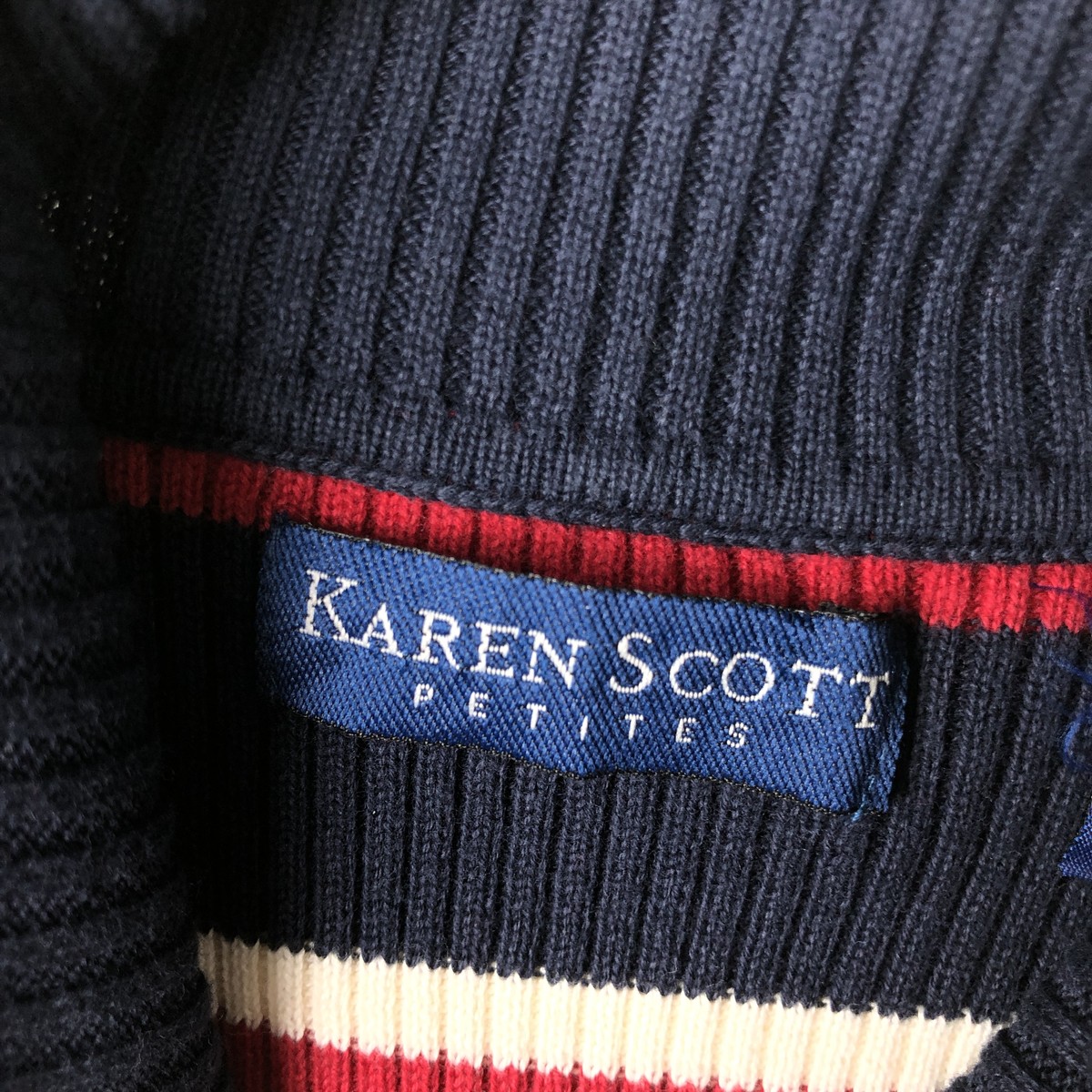 KAREN SCOTT PETITES タートルネック コットンニットセーター