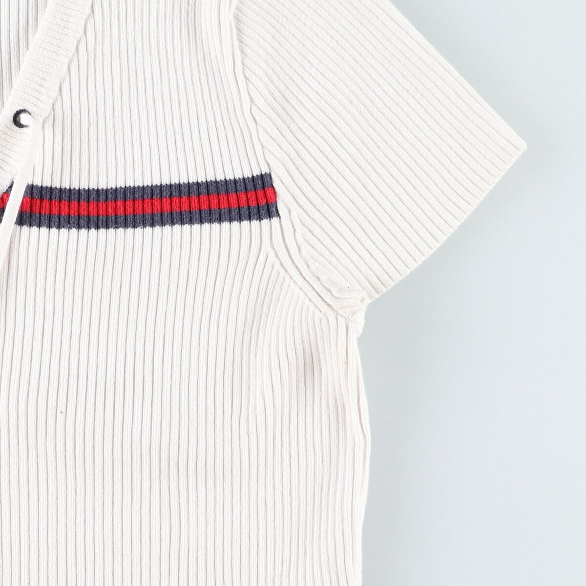 TOMMY HILFIGER/トミーヒルフィガー JEANS Vネック 半袖 コットンニットセーター