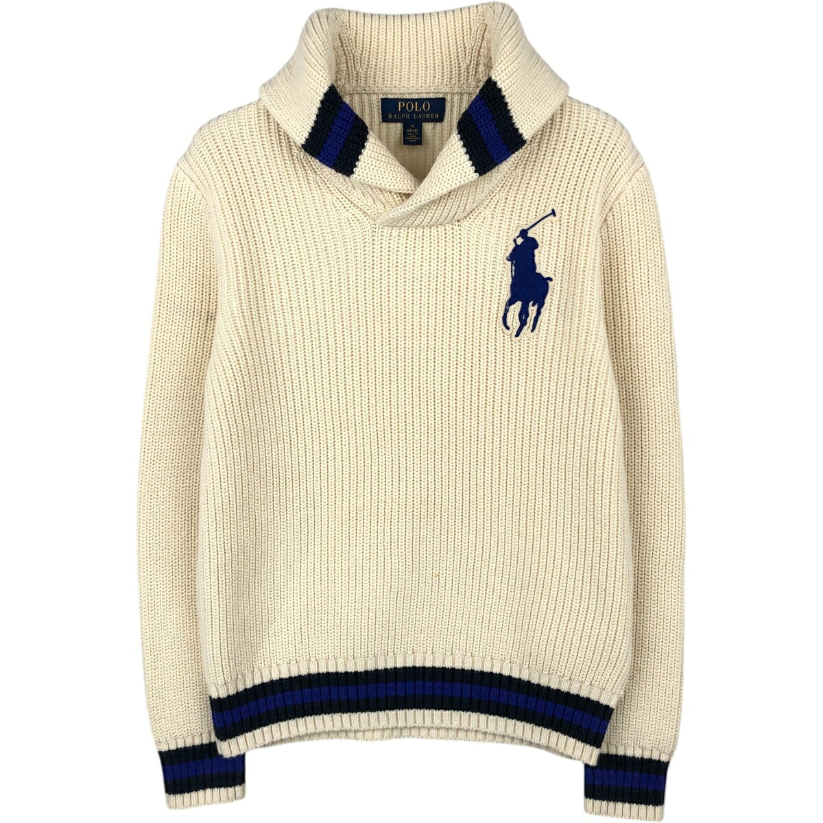 Ralph Lauren/ラルフローレン POLO RALPH LAUREN ショールカラー コットンニットセーター
