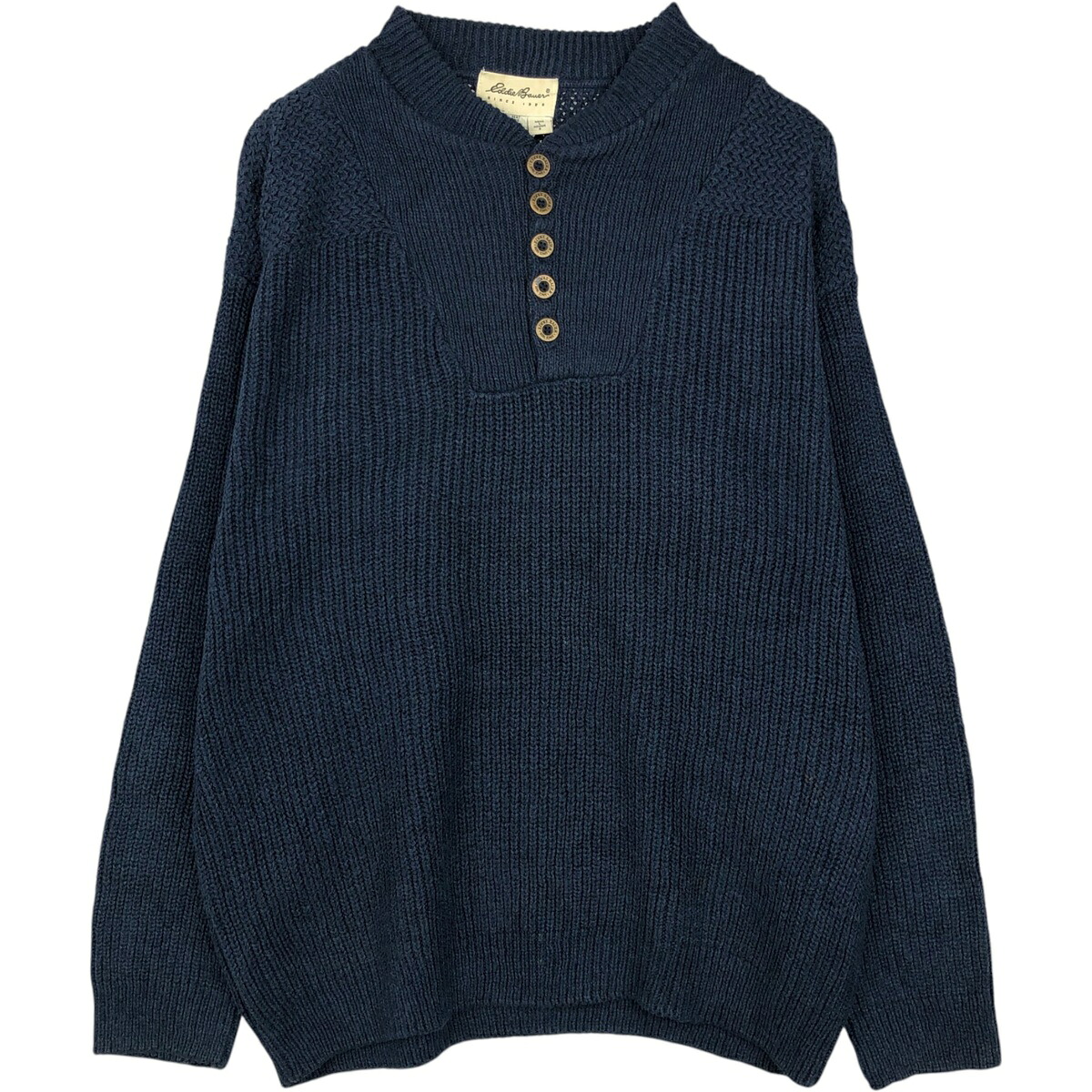 Eddie Bauer/エディーバウアー コットンニットハーフボタンセーター