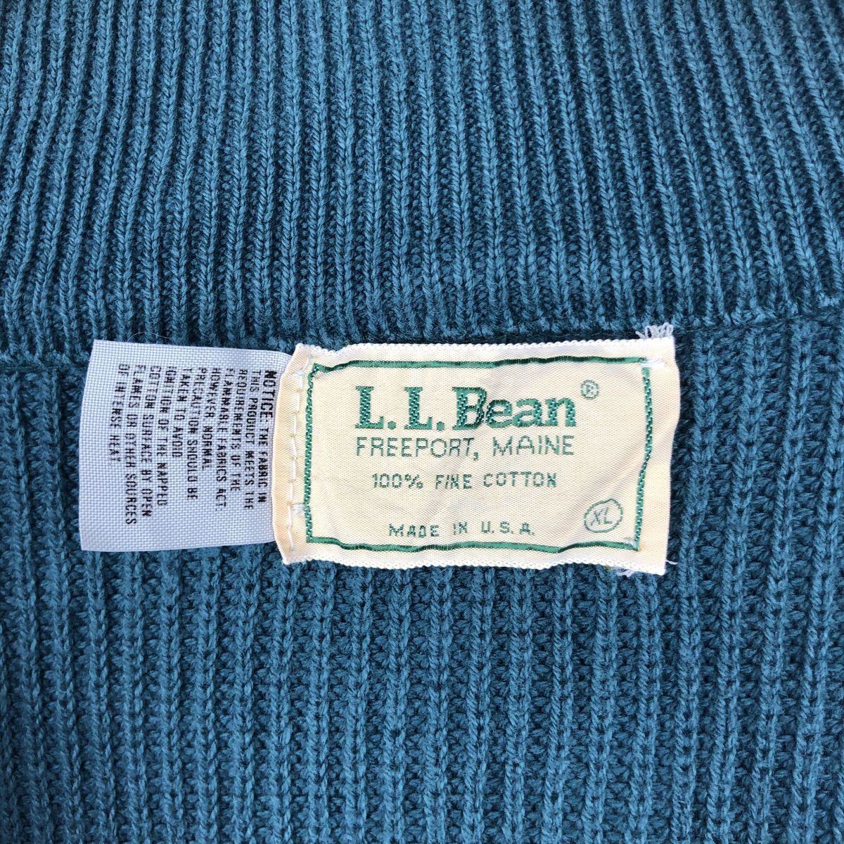 古着 70～80年代 エルエルビーン L.L.Bean コットンニットフルジップセーター USA製 メンズXL相当 ヴィンテージ /eaa637260 【中古】 【260503】