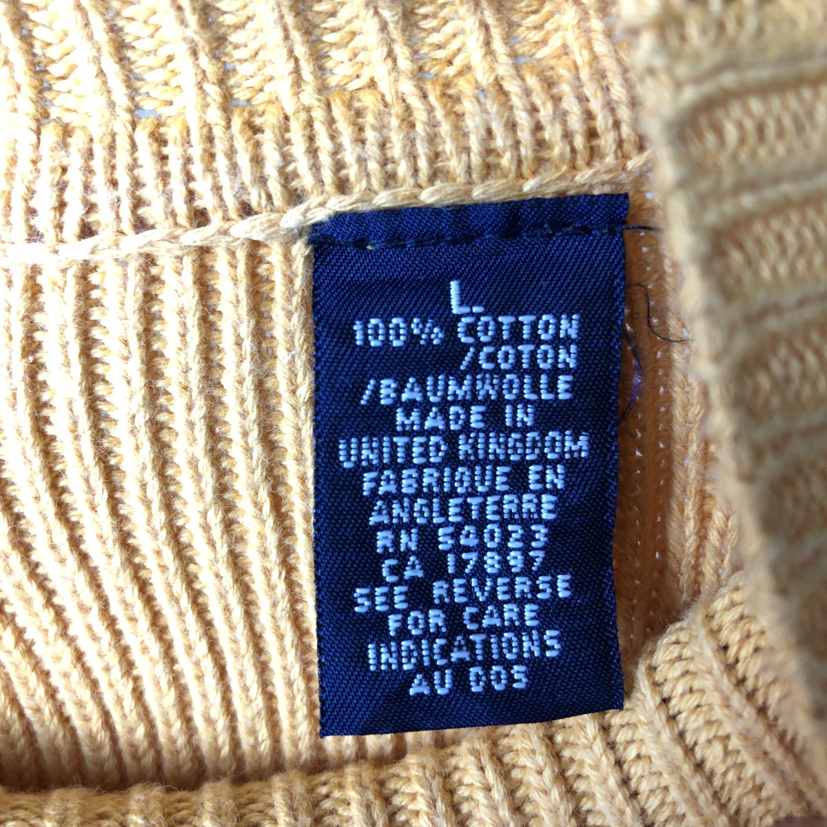 古着 90年代 ギャップ GAP オールドギャップ モックネック リブ編み コットンニットセーター 英国製 メンズL相当 ヴィンテージ /eaa637517 【中古】 【260425】