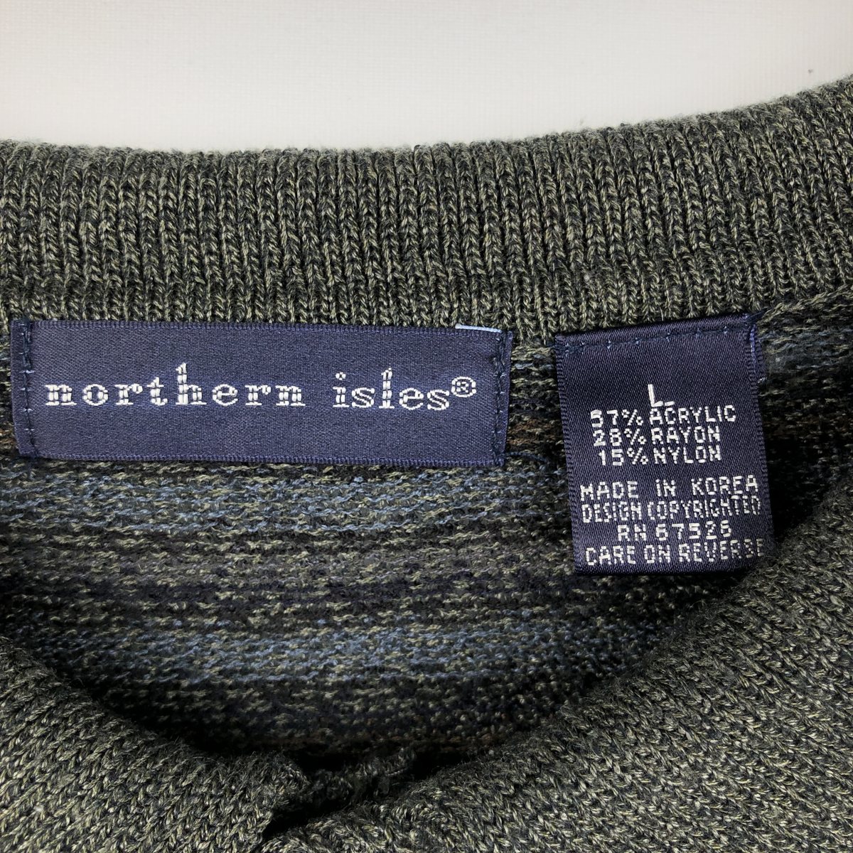 古着 90年代 Northern Isles 総柄 ポロニットセーター メンズL相当 ヴィンテージ /eaa637791 【中古】 【260719】
