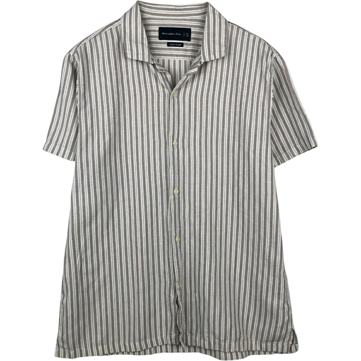 Abercrombie&Fitch/アバクロンビーアンドフィッチ LINEN BLEND 半袖 オープンカラー リネンシャツ