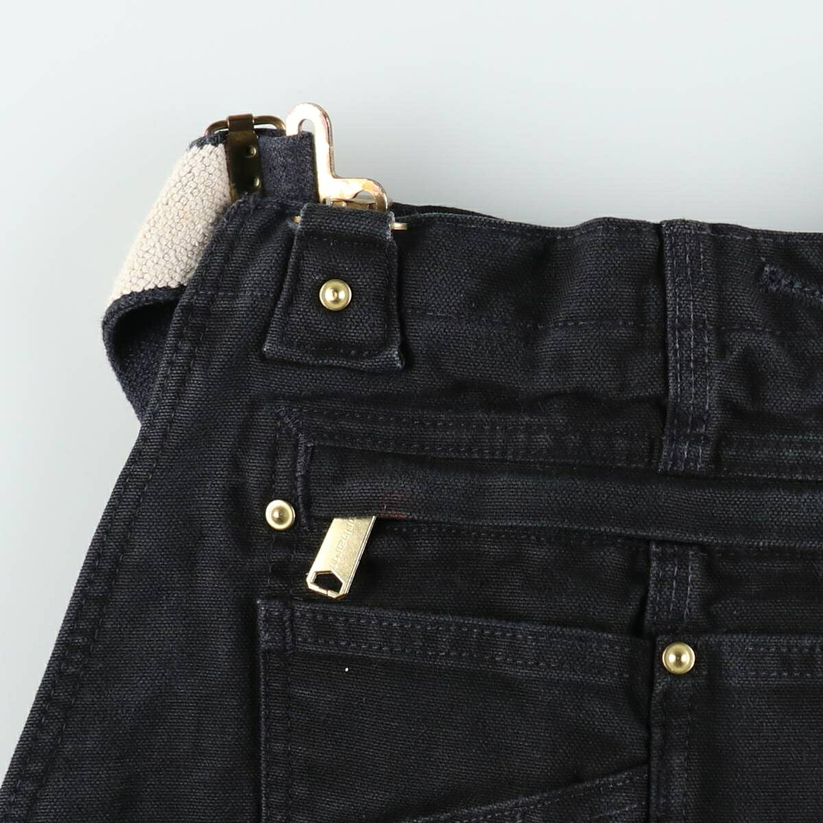 古着 カーハート Carhartt RELAXED FIT ダブルニー ブラック ダック オーバーオール メンズw36相当 /eaa633595 【中古】 【260503】
