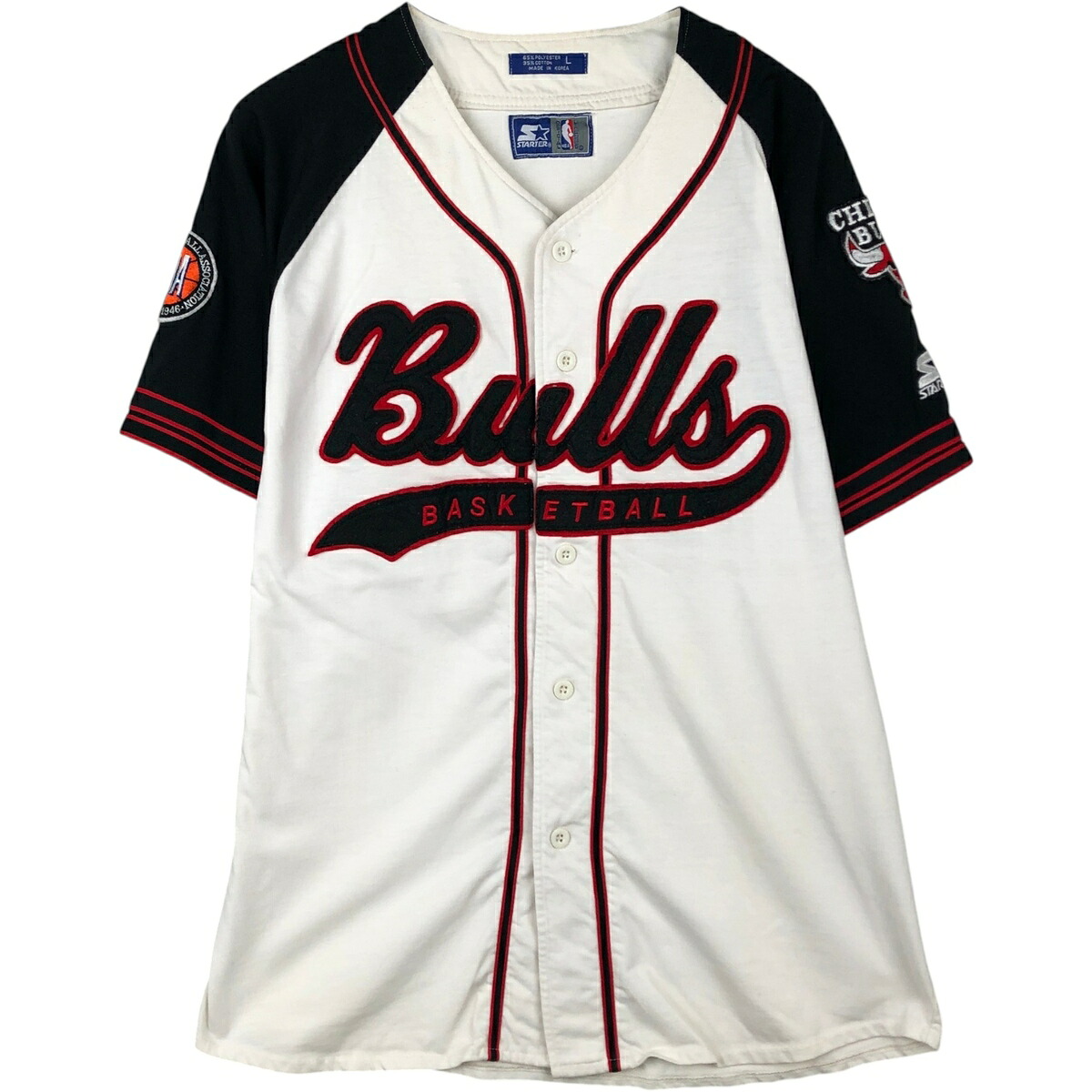 Starter/スターター NBA CHICAGO BULLS シカゴ ブルズ ゲームシャツ ベースボールシャツ