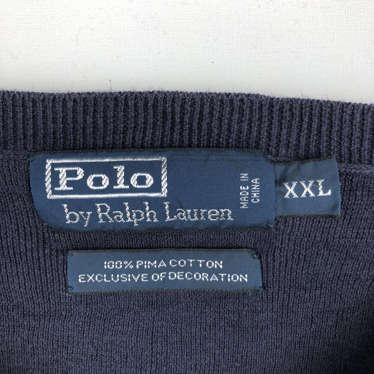 Ralph Lauren/ラルフローレン POLO by Ralph Lauren Vネック ピマコットンニットセーター