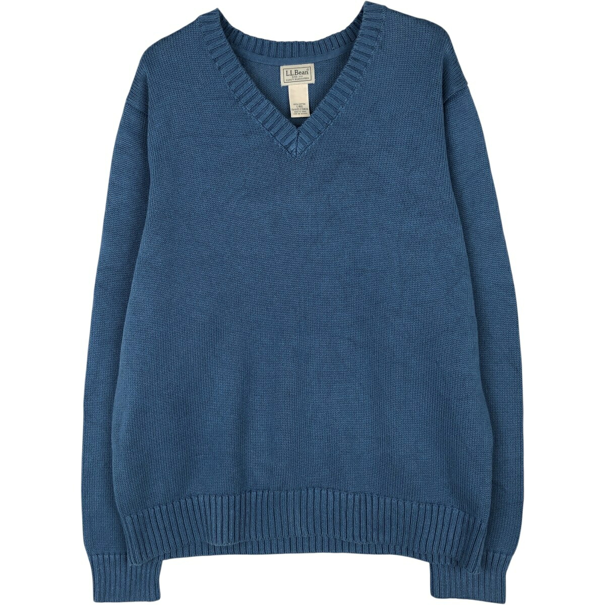 L.L.Bean/エルエルビーン Vネック コットンニットセーター