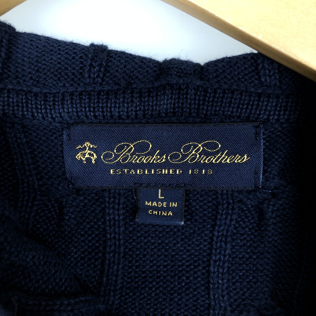 古着 ブルックスブラザーズ Brooks Brothers ケーブル編み フード付き コットンニットセーター 中国製 メンズL相当 /eaa654171 【中古】 【260820】