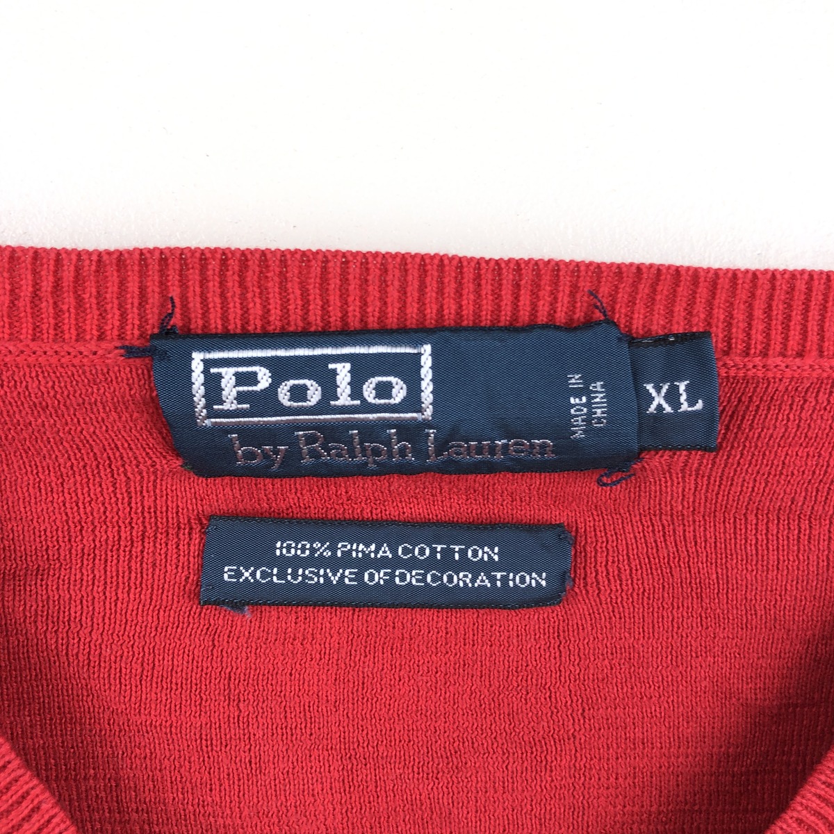 古着 ラルフローレン Ralph Lauren POLO by Ralph Lauren Vネック ピマコットンニットセーター メンズXL相当 /eaa654193 【中古】 【260820】