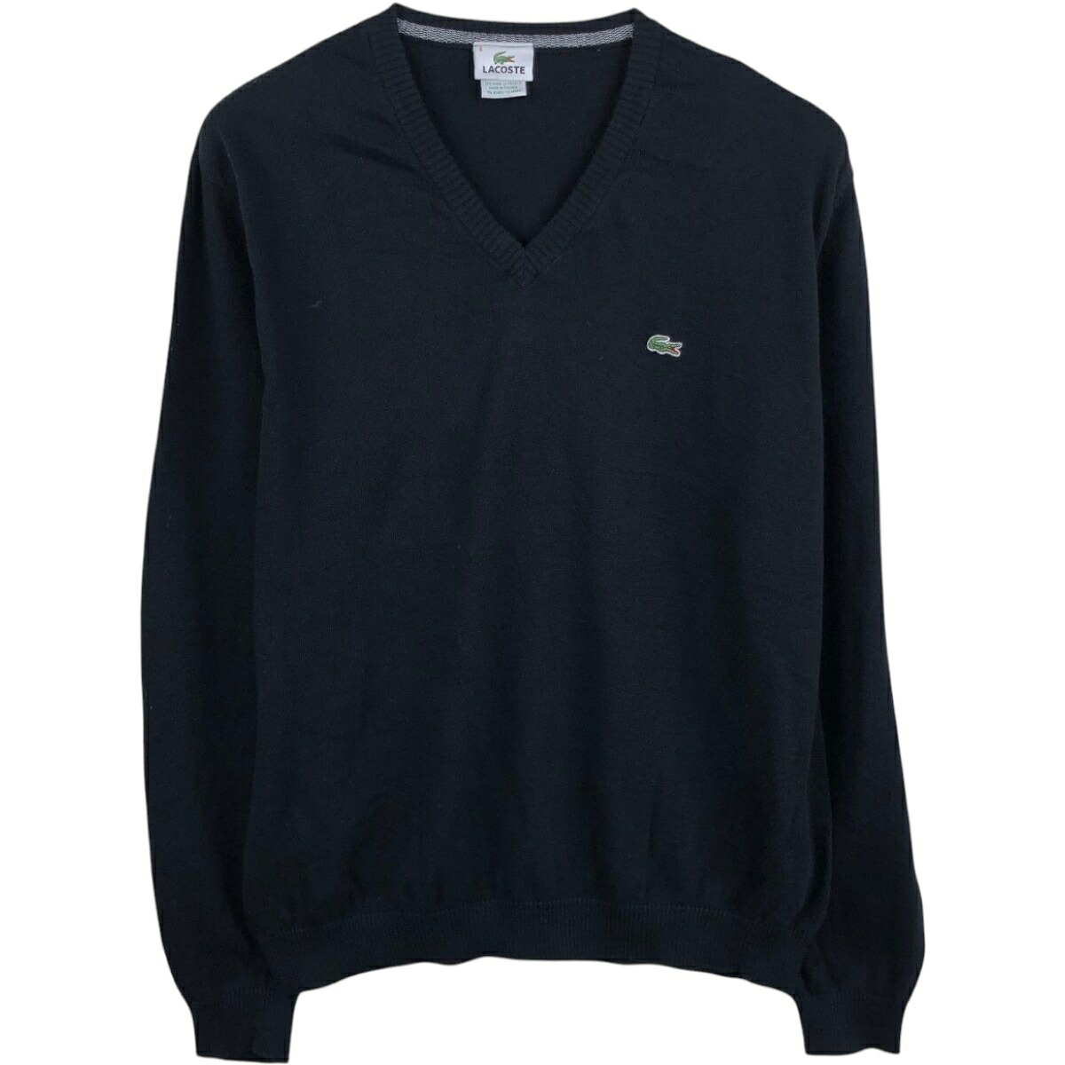 LACOSTE/ラコステ フランス企画 Vネック コットンニットセーター