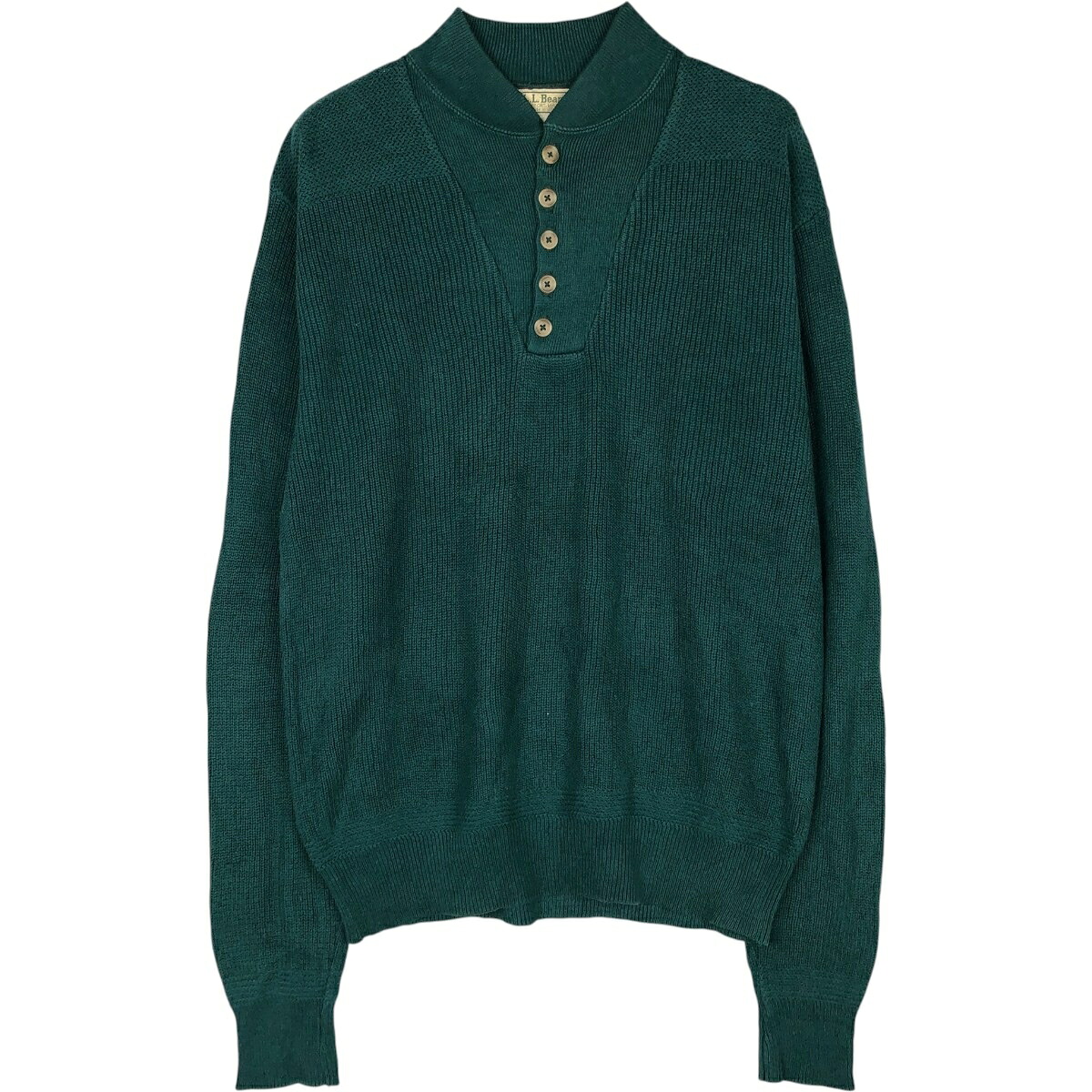 L.L.Bean/エルエルビーン コットンニットハーフボタンセーター