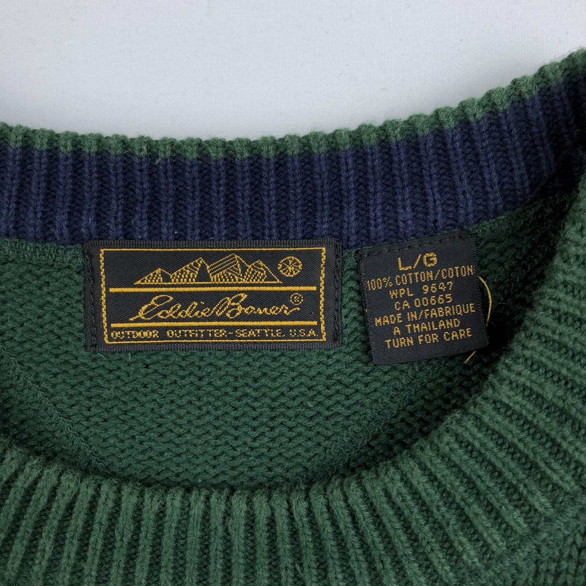 古着 80～90年代 エディーバウアー Eddie Bauer 黒タグ コットンニットセーター メンズL相当 ヴィンテージ /eaa654465 【中古】 【260821】