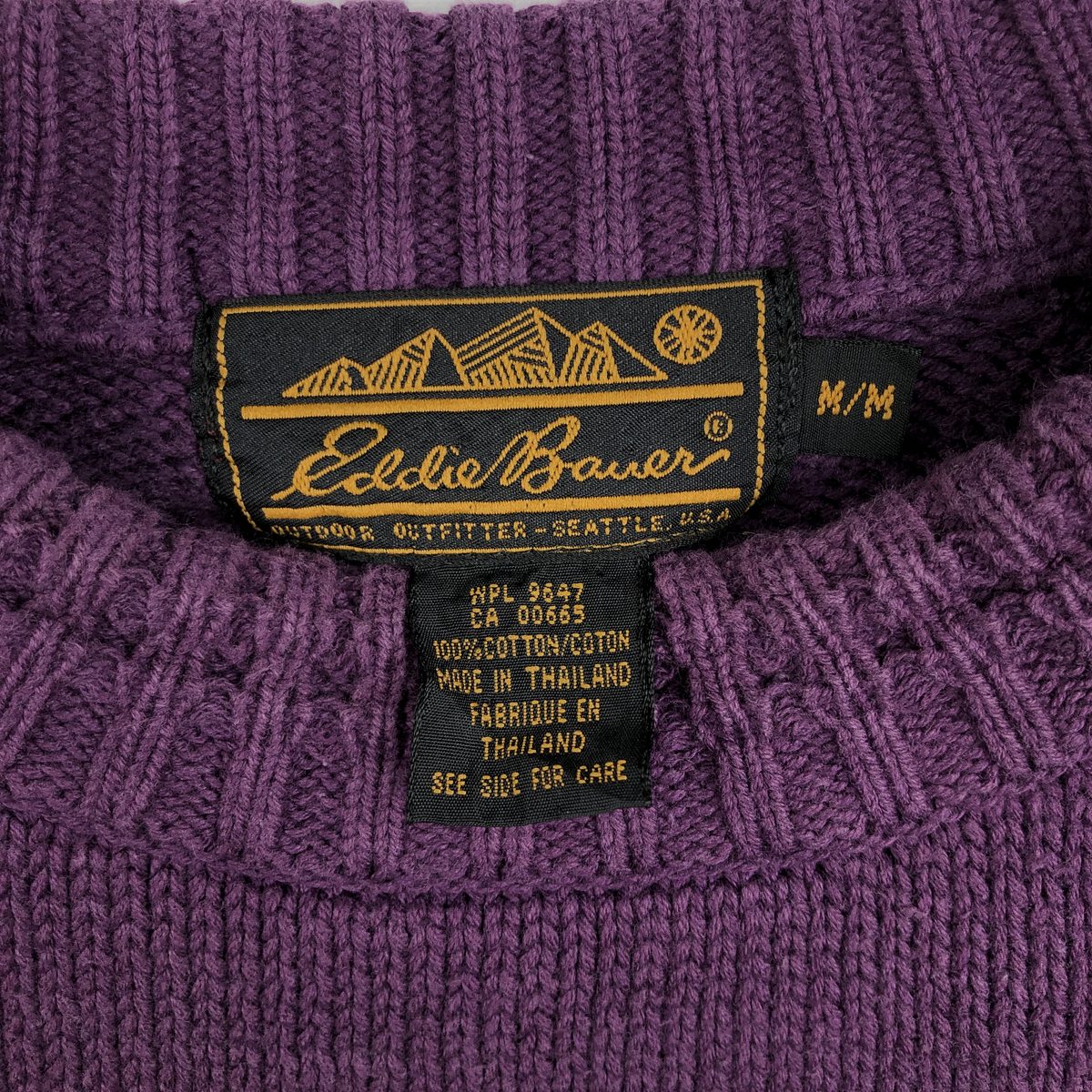 古着 80～90年代 エディーバウアー Eddie Bauer 黒タグ コットンニットセーター メンズM相当 ヴィンテージ /eaa654466 【中古】 【260821】