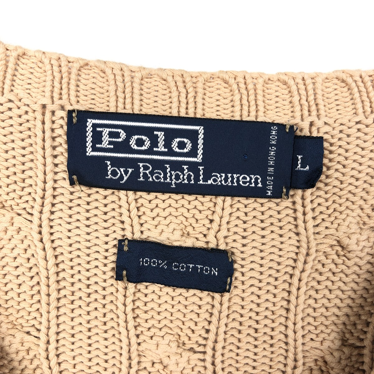 古着 ラルフローレン Ralph Lauren POLO by Ralph Lauren ケーブル編み コットンニットセーター メンズL相当 /eaa654476 【中古】 【260827】