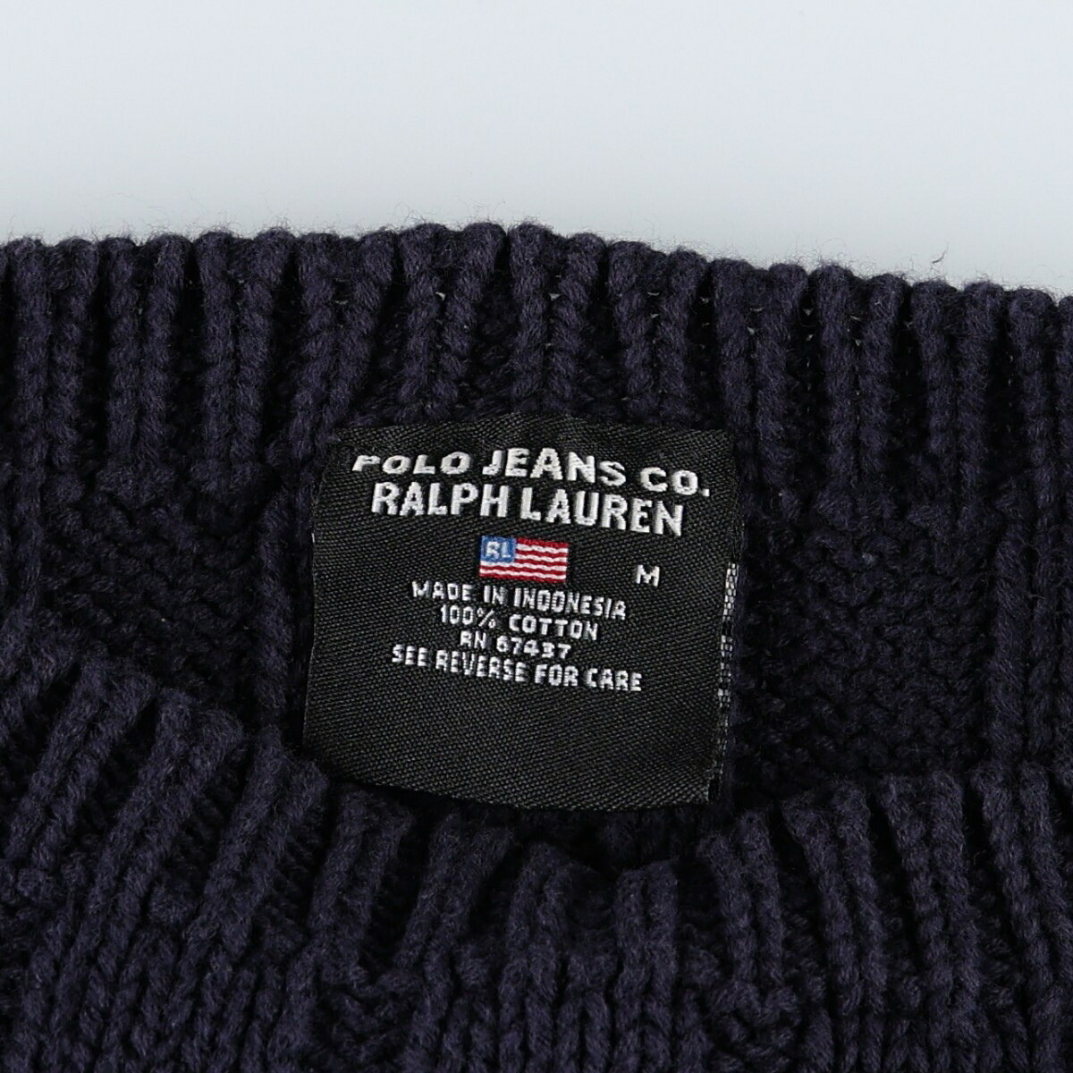 古着 00年代 ラルフローレン Ralph Lauren POLO JEANS COMPANY 星条旗柄 リブ編み コットンニットセーター レディースM相当 /eaa655572 【中古】 【260801】 【ADEL/アデル】