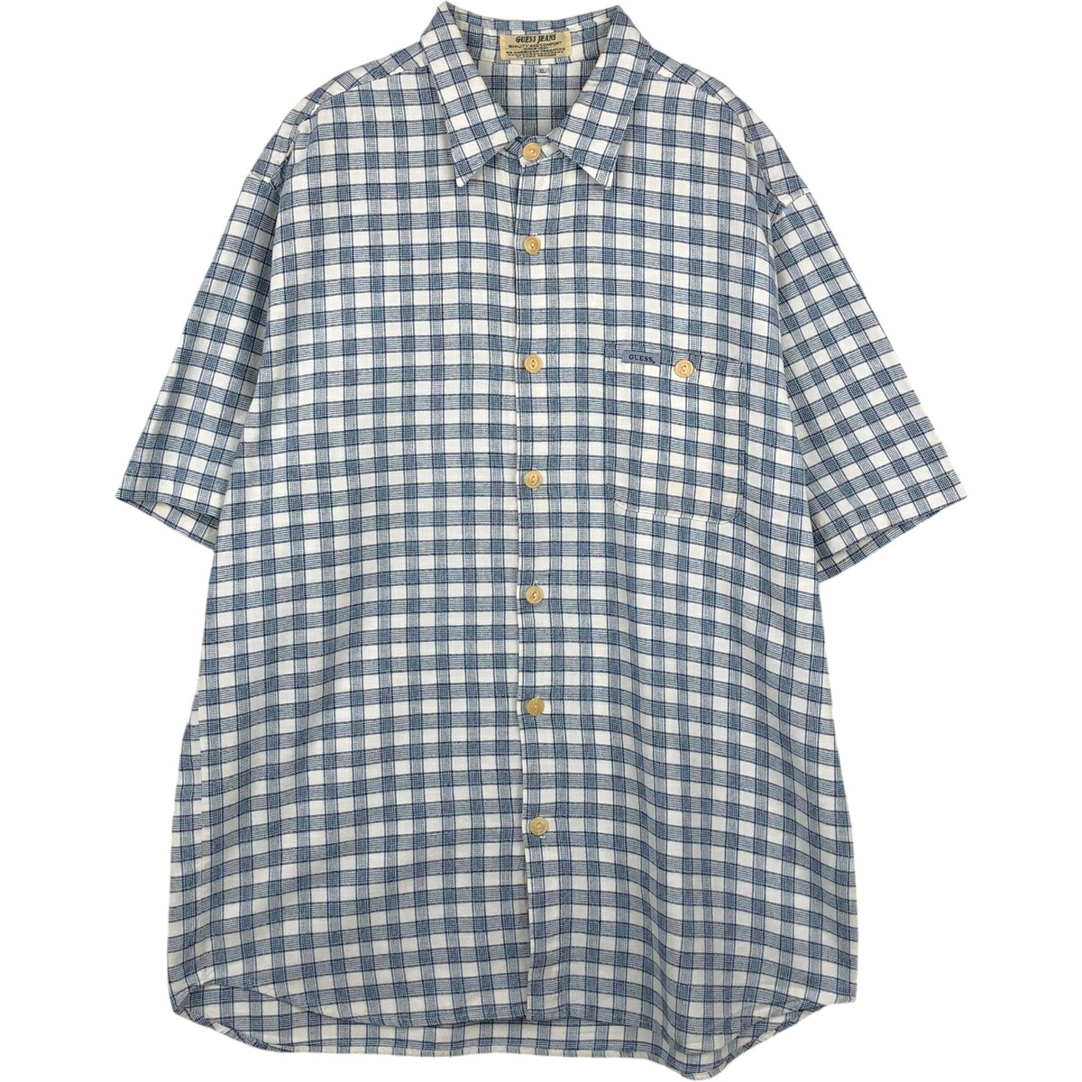 Guess/ゲス JEANS 半袖 コットン チェックシャツ