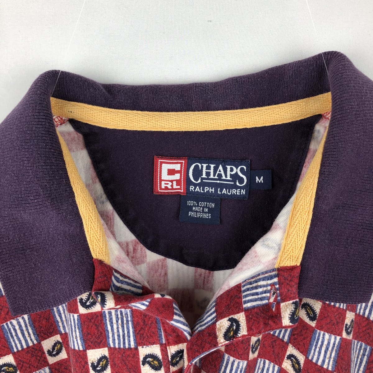 古着 ラルフローレン Ralph Lauren CHAPS チャップス 総柄 半袖 ポロシャツ メンズM相当 /eaa657438 【中古】 【260713】