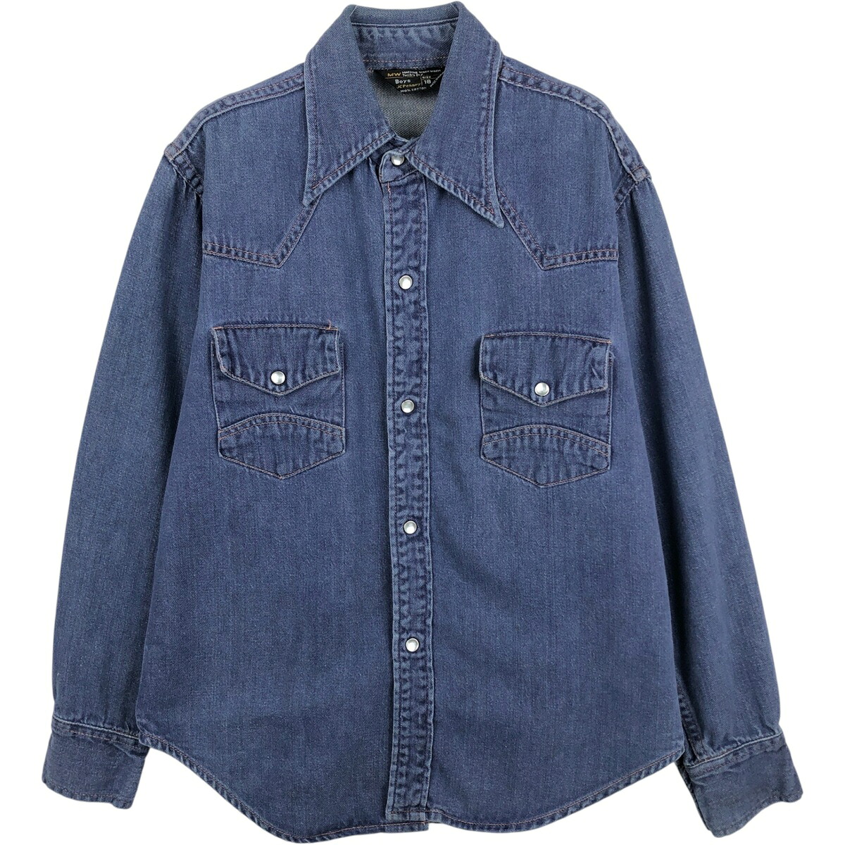 J.C.Penney/ジェイシーペニー 長袖 デニムウエスタンシャツ