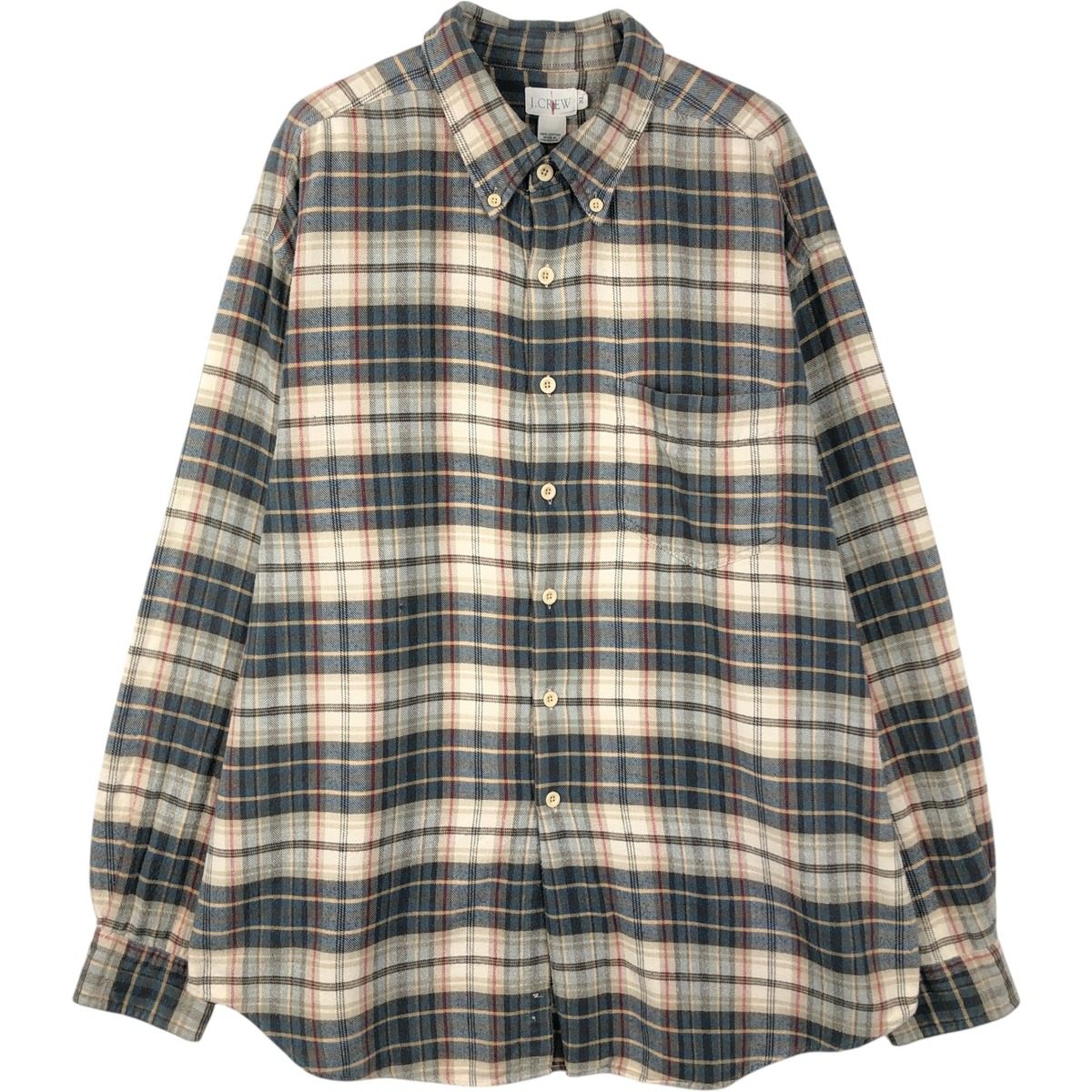 J.Crew/ジェイクルー 長袖 ボタンダウン ライトネルシャツ