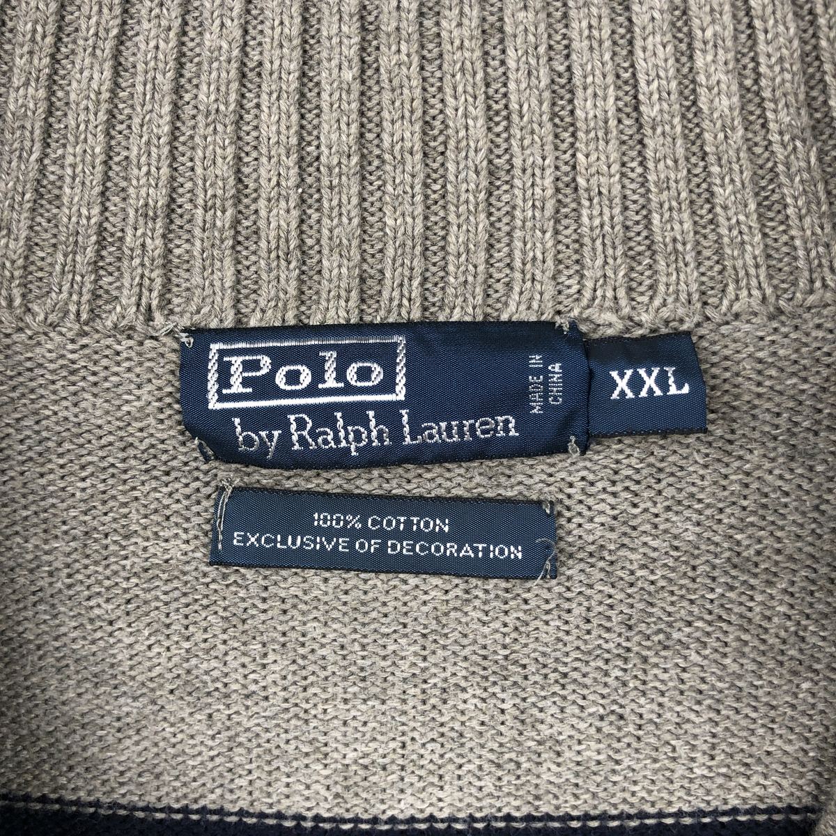 古着 ラルフローレン Ralph Lauren POLO by Ralph Lauren ボーダー柄 コットンニットハーフジップセーター メンズXXL相当 /eaa651557 【中古】 【260813】