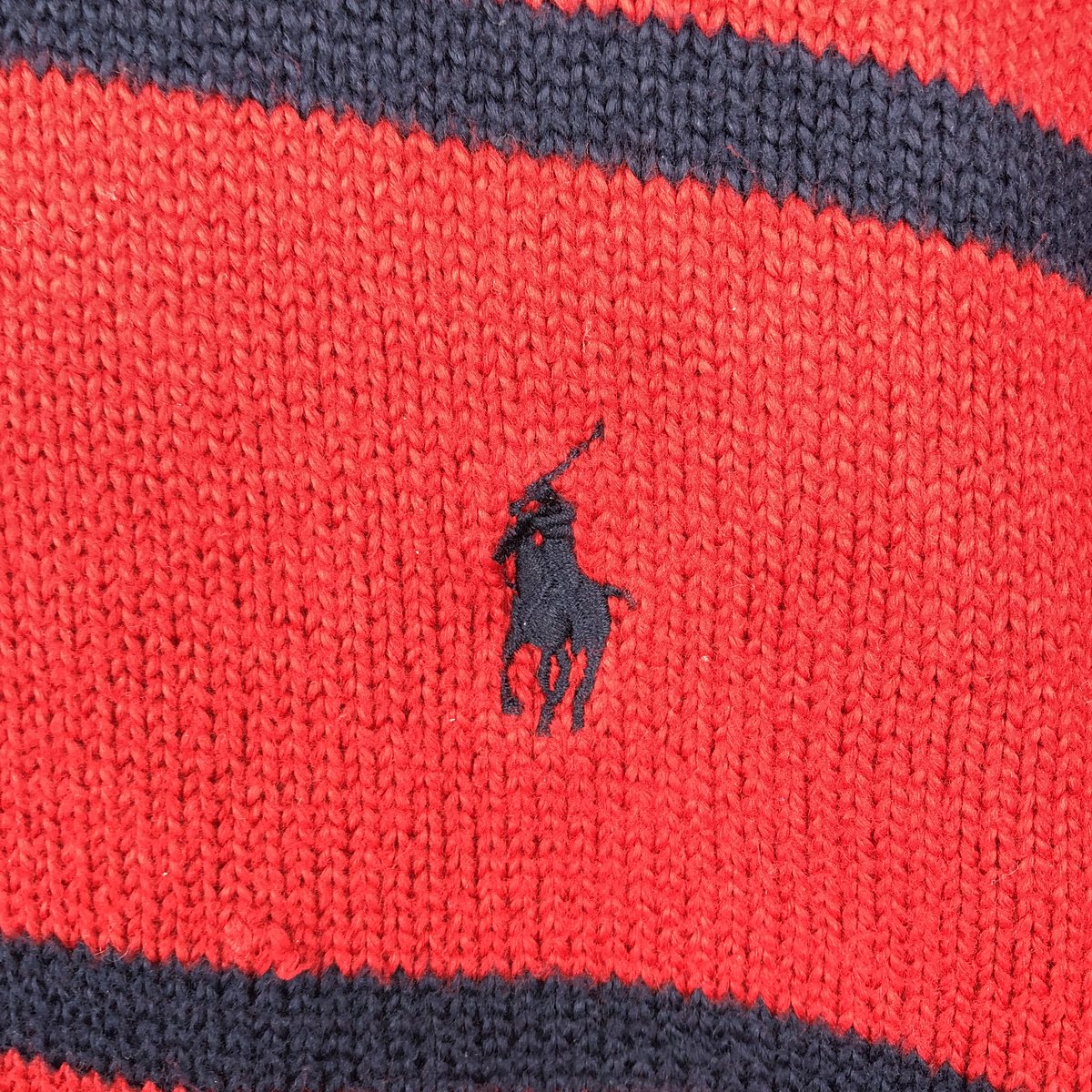 古着 ラルフローレン Ralph Lauren POLO by Ralph Lauren ボーダー柄 コットンニットハーフジップセーター メンズXL相当 /eaa651560 【中古】 【260626】