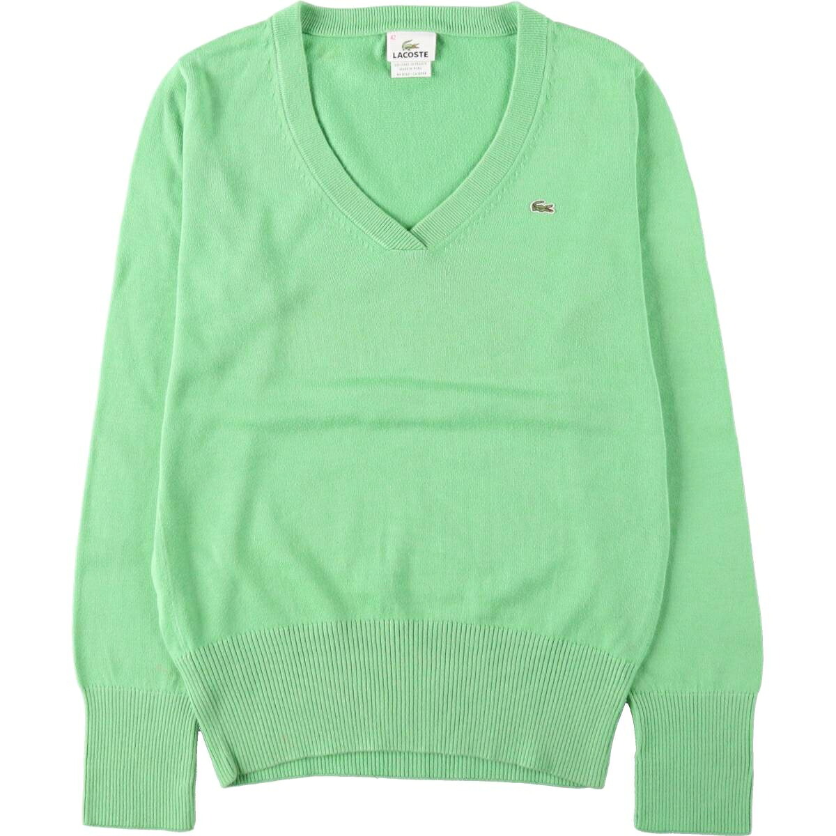 LACOSTE/ラコステ フランス企画 Vネック コットンニットセーター