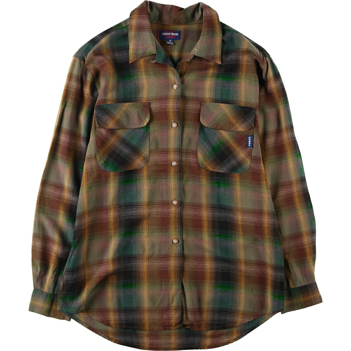 Guess/ゲス JEANS 長袖 レーヨンシャツ