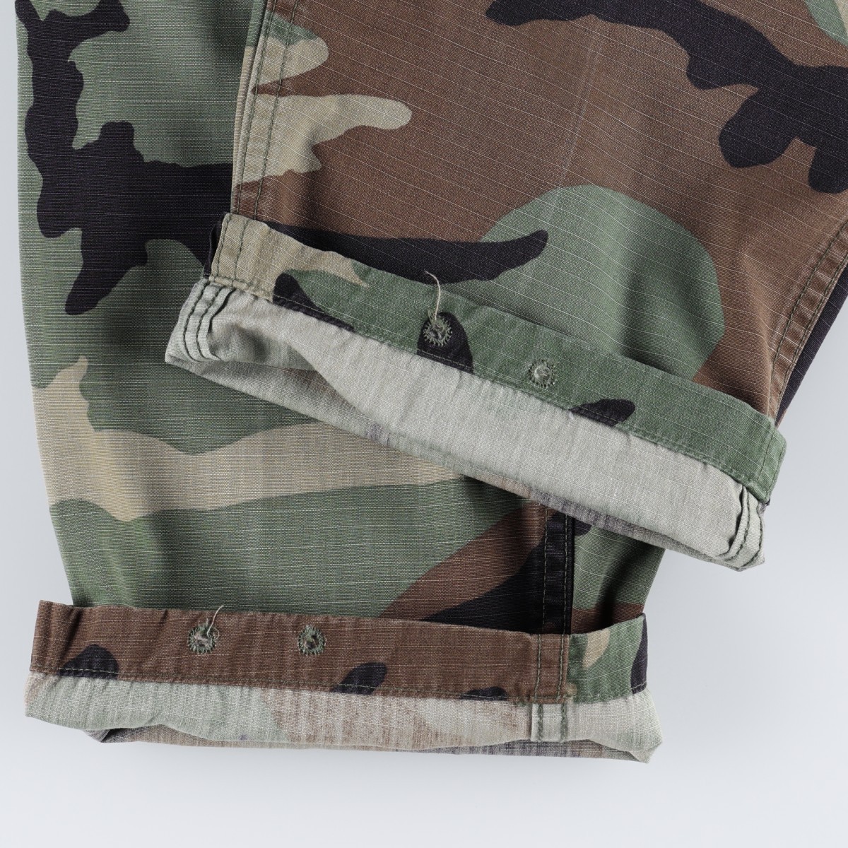古着 00年代 米軍実品 迷彩柄 ウッドランドカモ リップストップ ミリタリー カーゴパンツ コンバットパンツ USA製 MEDIUM-LONG メンズw35相当 /eaa664070 【中古】 【260803】