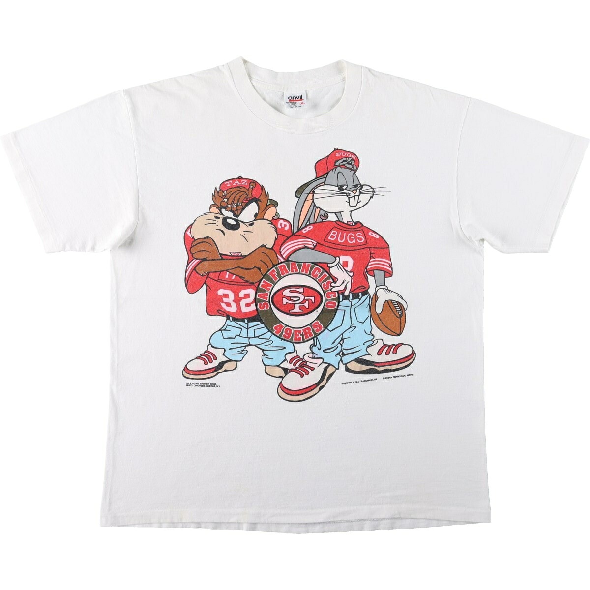 Anvil/アンビル LOONEY TUNES ルーニーテューンズ BUGS BUNNY バッグス バニー × TAZ キャラクタープリントTシャツ