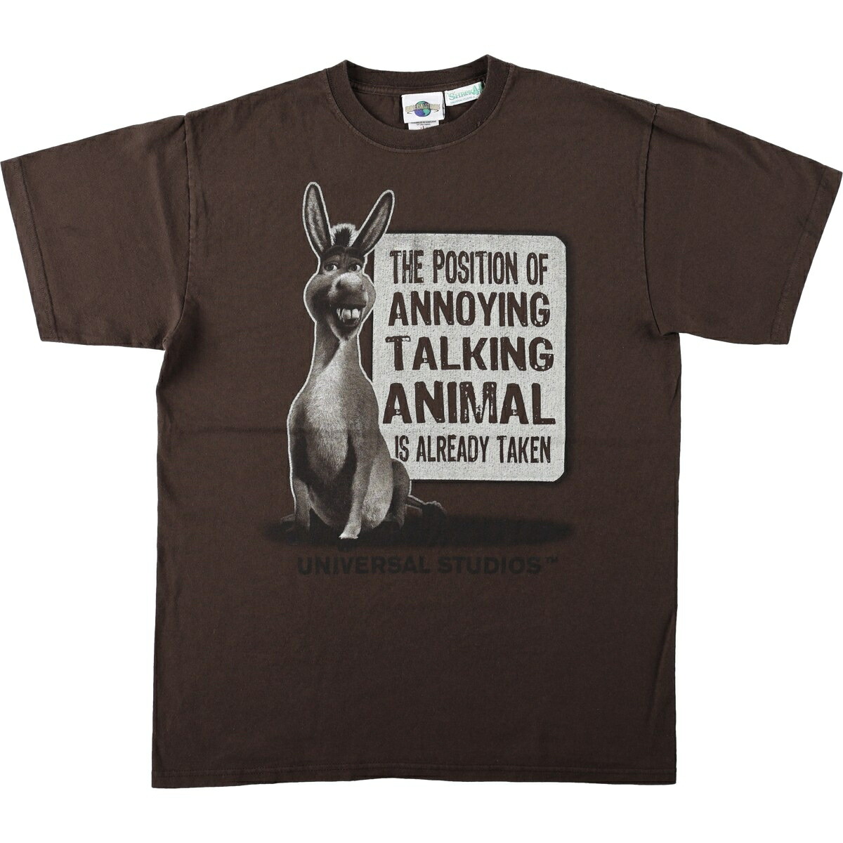 UNIVERSAL STUDIO Shrek 4-D シュレック 4-D ドンキー キャラクタープリントTシャツ