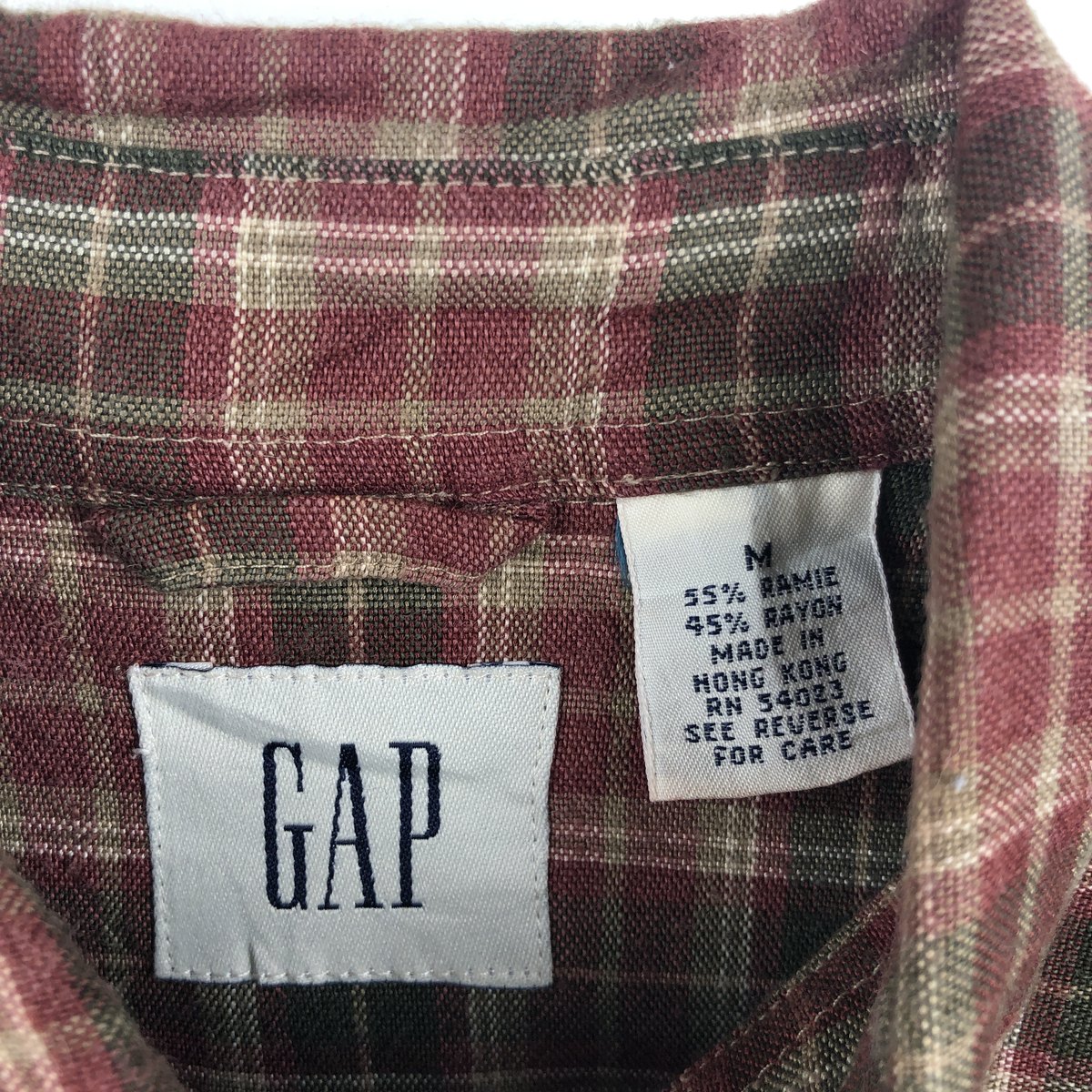 古着 90年代 ギャップ GAP オールドギャップ チェック柄 長袖 ラミー×レーヨン ボタンダウンシャツ メンズM相当 ヴィンテージ /eaa665397 【中古】 【260816】 【GR-NV】