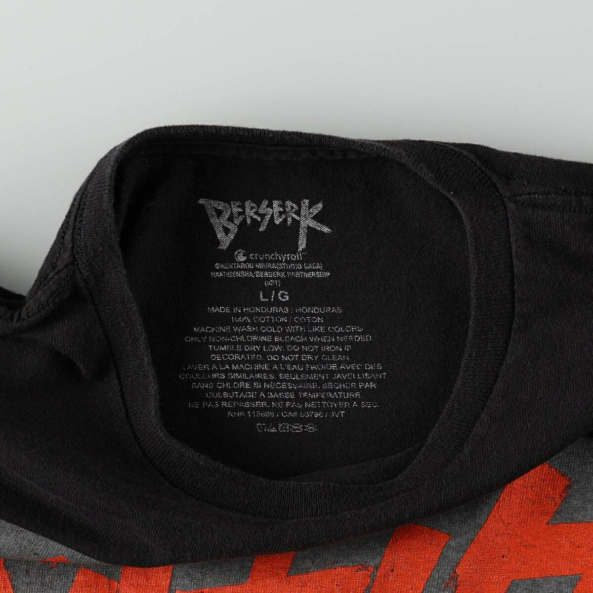 古着 BERSERK ベルセルク ガッツ アニメ キャラクタープリントTシャツ メンズL相当 /eaa667061 【中古】 【260824】