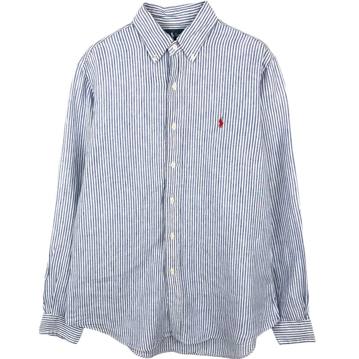 Ralph Lauren/ラルフローレン CUSTOM FIT 長袖 リネン ボタンダウンシャツ