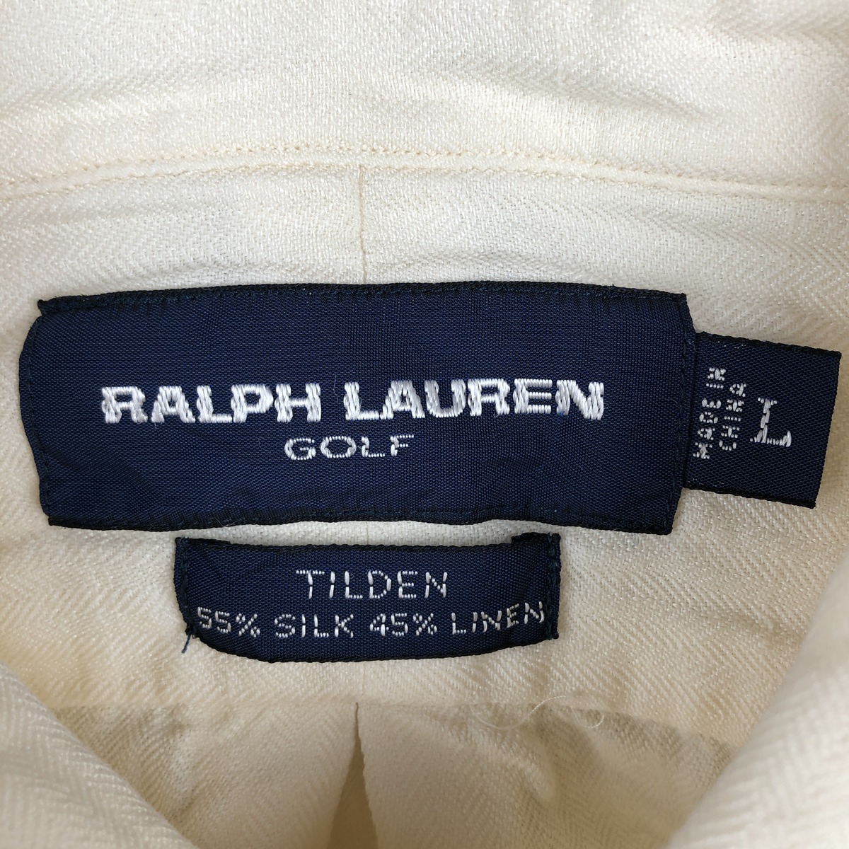古着 ラルフローレン Ralph Lauren RALPH LAUREN GOLF TILDEN 長袖 シルク×リネン ボタンダウンシャツ メンズL相当 /eaa668027 【中古】 【260829】
