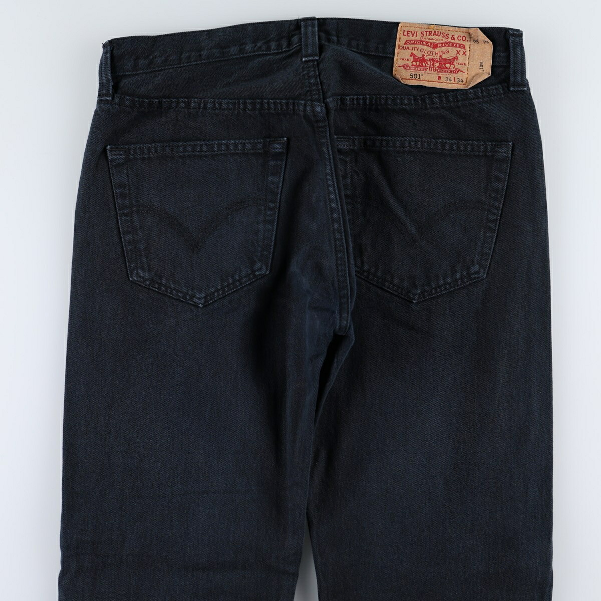 古着 リーバイス Levis リーバイス501 STRAIGHT LEG BUTTON-FLY ブラックデニム ストレートデニムパンツ メンズw34相当 /eaa668274 【中古】 【260822】