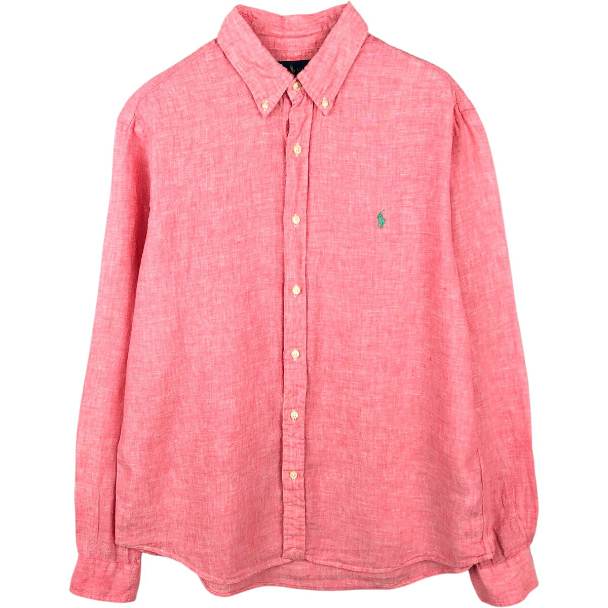 Ralph Lauren/ラルフローレン CLASSIC FIT RL UNTUCKED FIT 長袖 リネン ボタンダウンシャツ