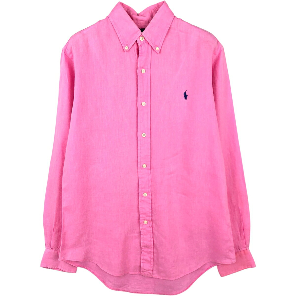 Ralph Lauren/ラルフローレン CUSTOM FIT 長袖 リネン ボタンダウンシャツ