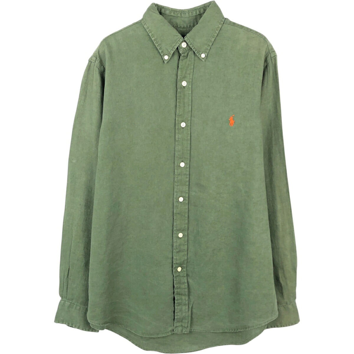 Ralph Lauren/ラルフローレン CLASSIC FIT クラシックフィット 長袖 リネン ボタンダウンシャツ