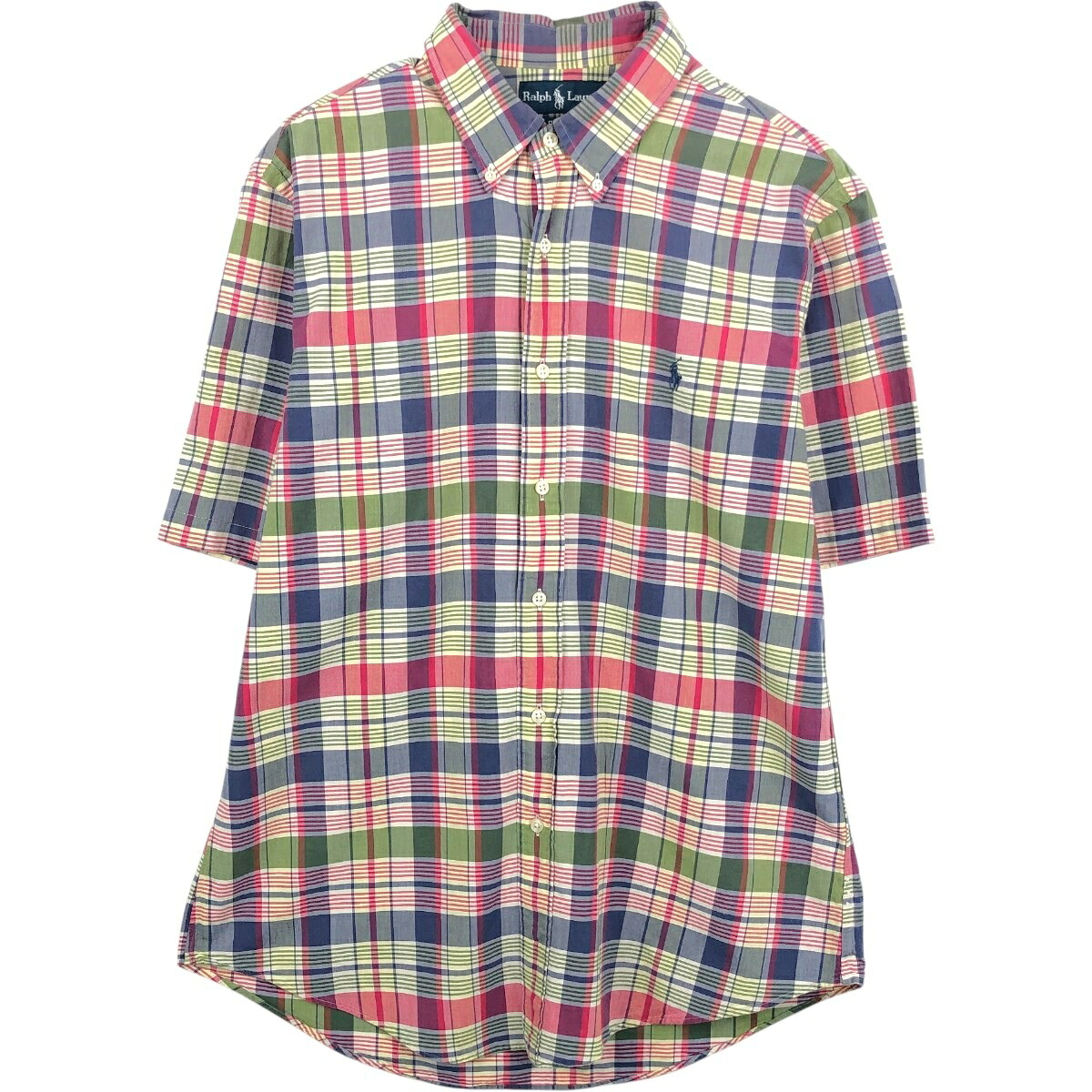 Ralph Lauren/ラルフローレン CUSTOM FIT 半袖 ボタンダウン チェックシャツ