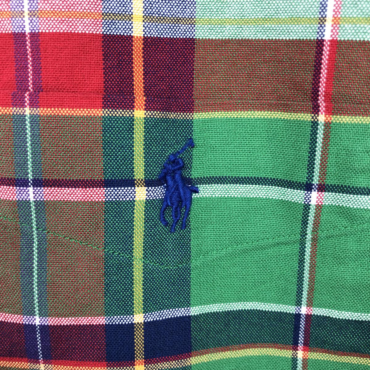 古着 ラルフローレン Ralph Lauren POLO RALPH LAUREN CLASSIC FIT マドラスチェック 半袖 ボタンダウン チェックシャツ メンズL相当 /eaa668577 【中古】 【260824】