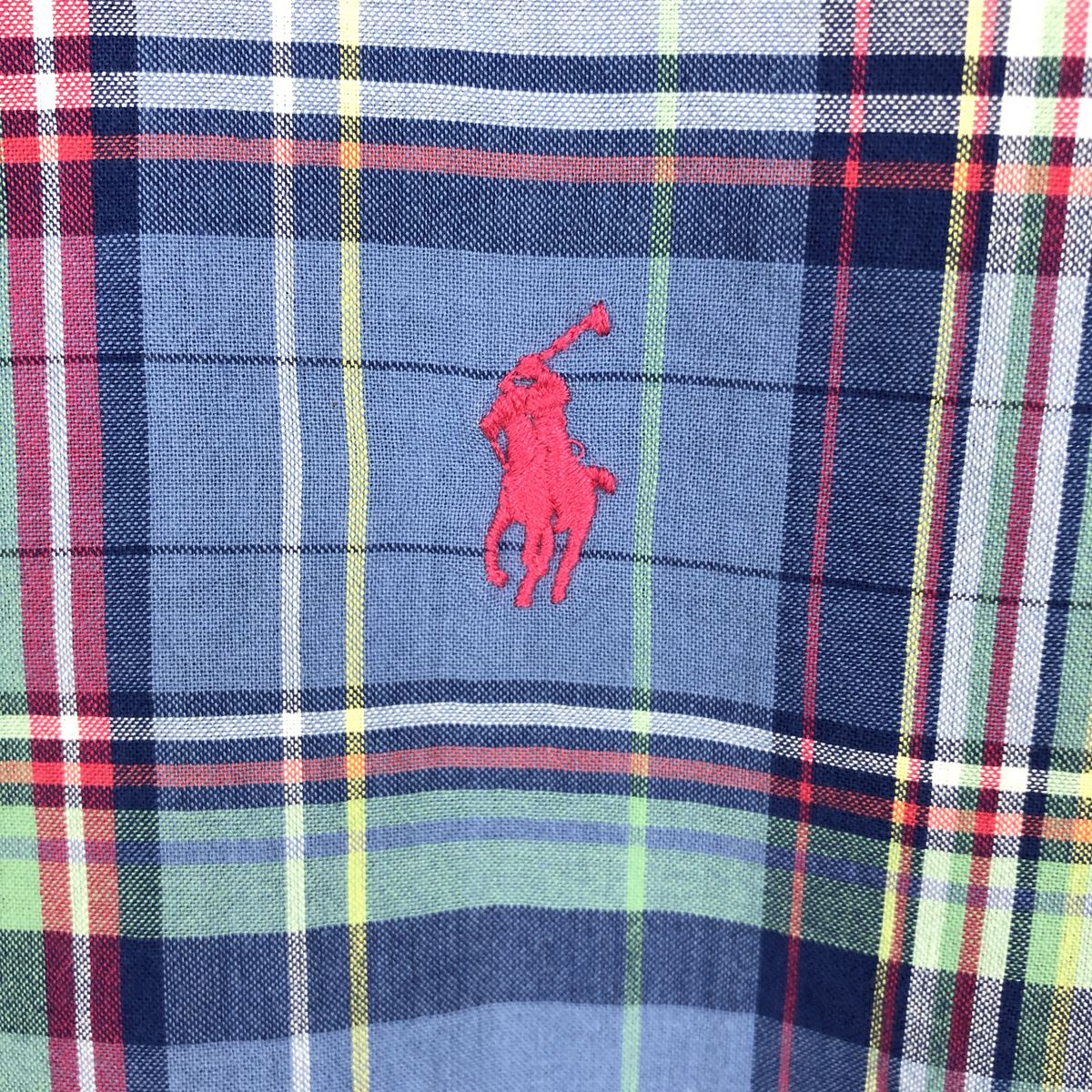 古着 ラルフローレン Ralph Lauren CLASSIC FIT クラシックフィット マドラスチェック 半袖 ボタンダウン チェックシャツ メンズL相当 /eaa668578 【中古】 【260824】