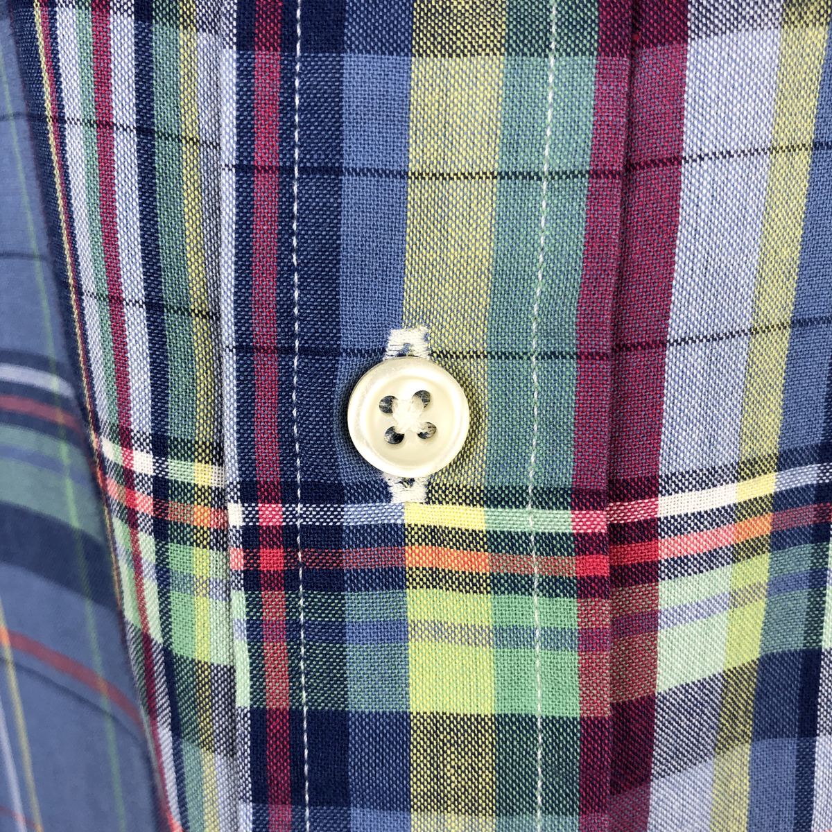 古着 ラルフローレン Ralph Lauren CLASSIC FIT クラシックフィット マドラスチェック 半袖 ボタンダウン チェックシャツ メンズL相当 /eaa668578 【中古】 【260824】