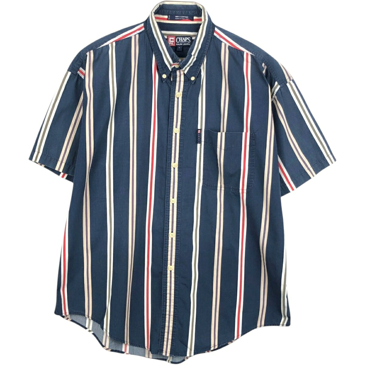 Ralph Lauren/ラルフローレン CHAPS チャップス 半袖 ボタンダウン ストライプシャツ