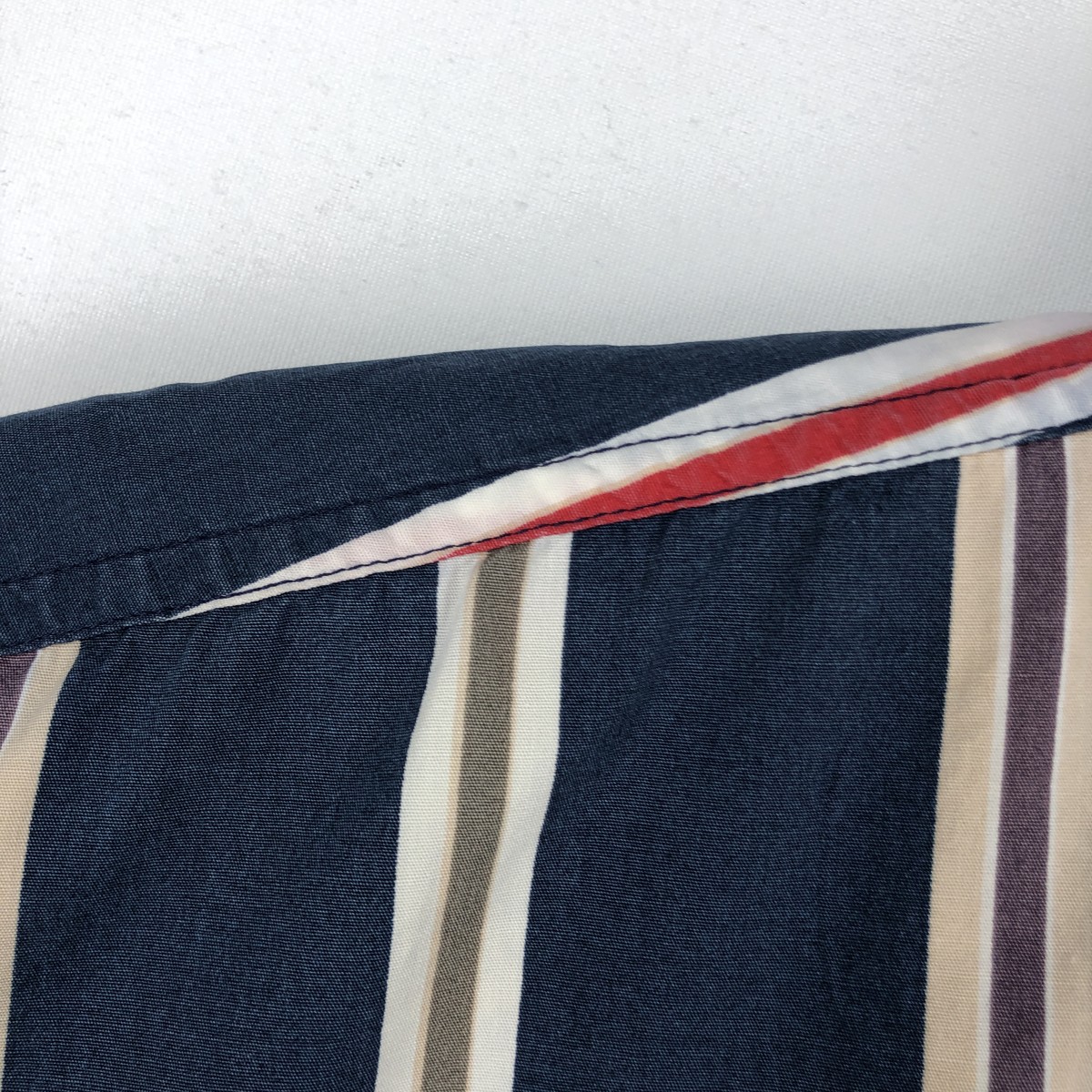 古着 ラルフローレン Ralph Lauren CHAPS チャップス マルチストライプ 半袖 ボタンダウン ストライプシャツ メンズL相当 /eaa668583 【中古】 【260824】
